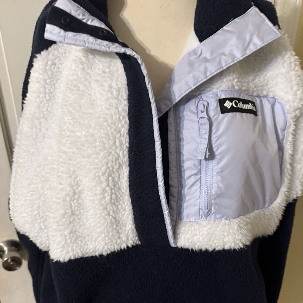 Women's Columbia Lodge Sherpa Dark Nocturnal Pullover Fleece Size XL ( 16-18)